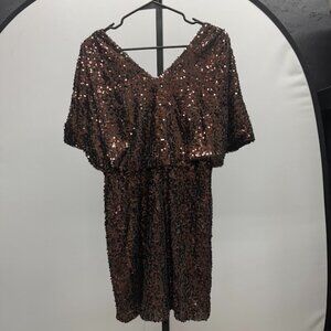 Cachet Copper Sequin Rhinestone Dress